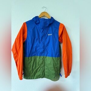 Marmot Kids Adventure Raincoat - Blue, Orange, Green,Size XL